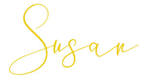 Susan Fox signature in gold